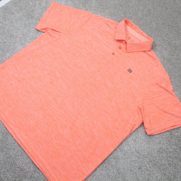 Three Sixty Six Polo Shirt Mens 3XL XXXL Orange Performance Stretch Golf S/S - Picture 3 of 15